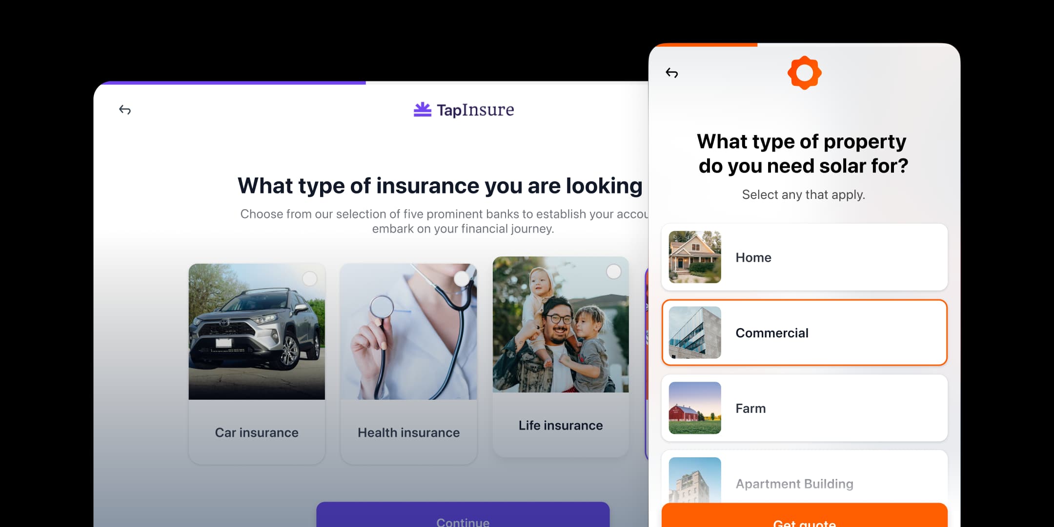 Tapform lead capture form screenshot of desktop and mobile view.