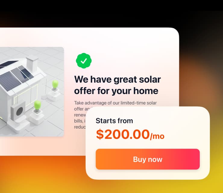 Example screenshot of Tapform product recommendation form result screen.