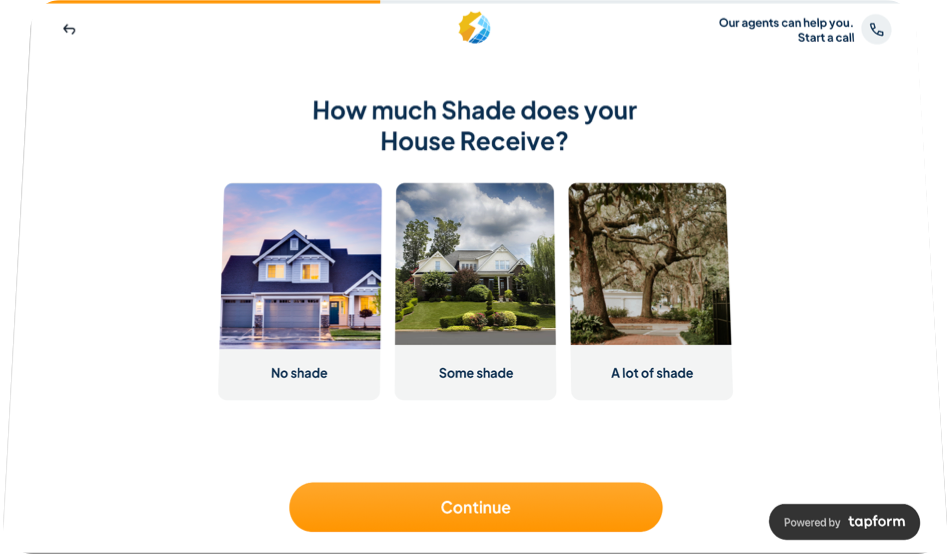 Screenshot of Tapform lead generating form